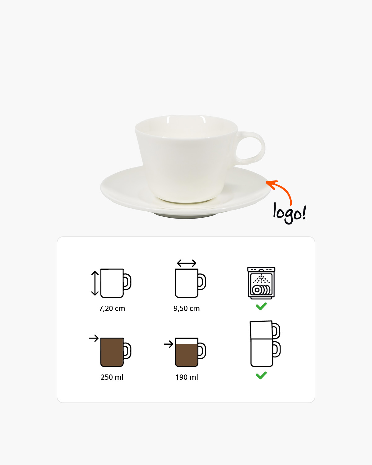 Bardot kop en schotel 250 ml Bedrukt sfeerfoto 3