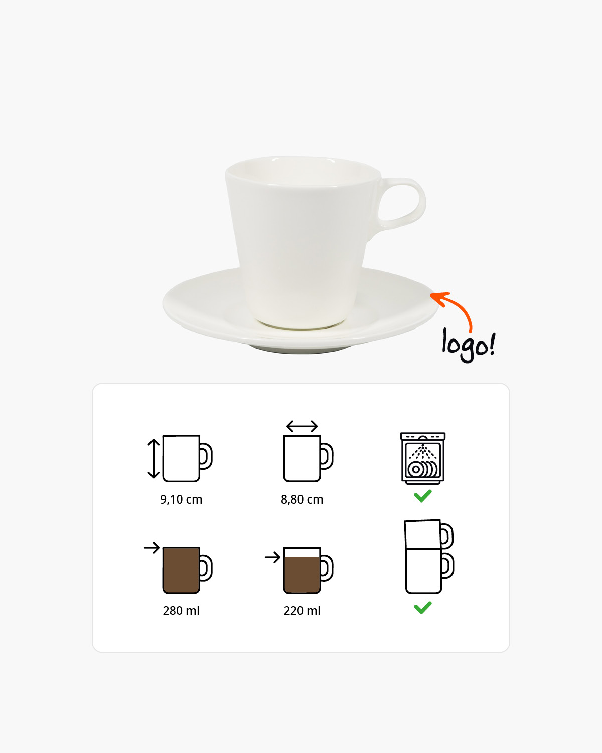 Bardot kop en schotel 280 ml Bedrukt sfeerfoto 3
