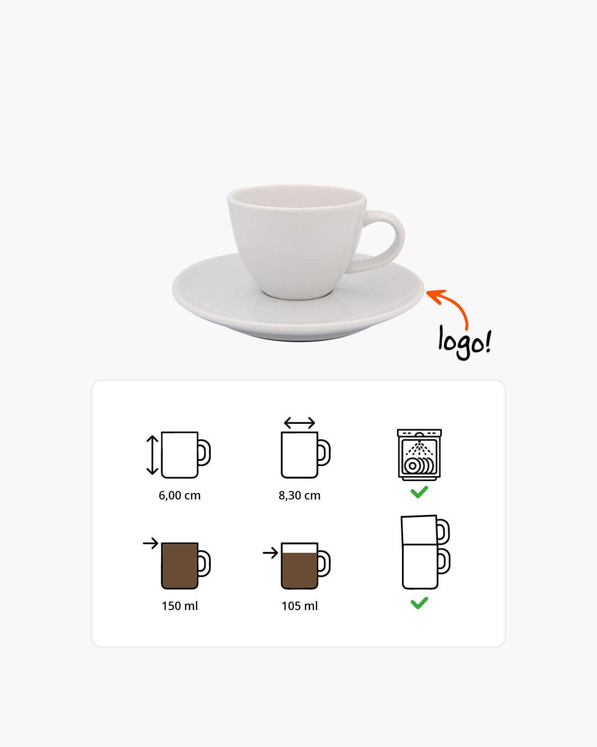 Bistro kop en schotel 150 ml Bedrukt sfeerfoto 3