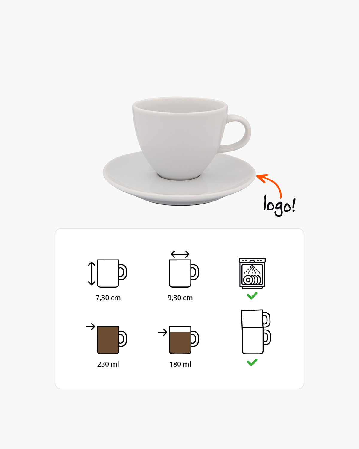Bistro kop en schotel 230 ml Bedrukt sfeerfoto 3