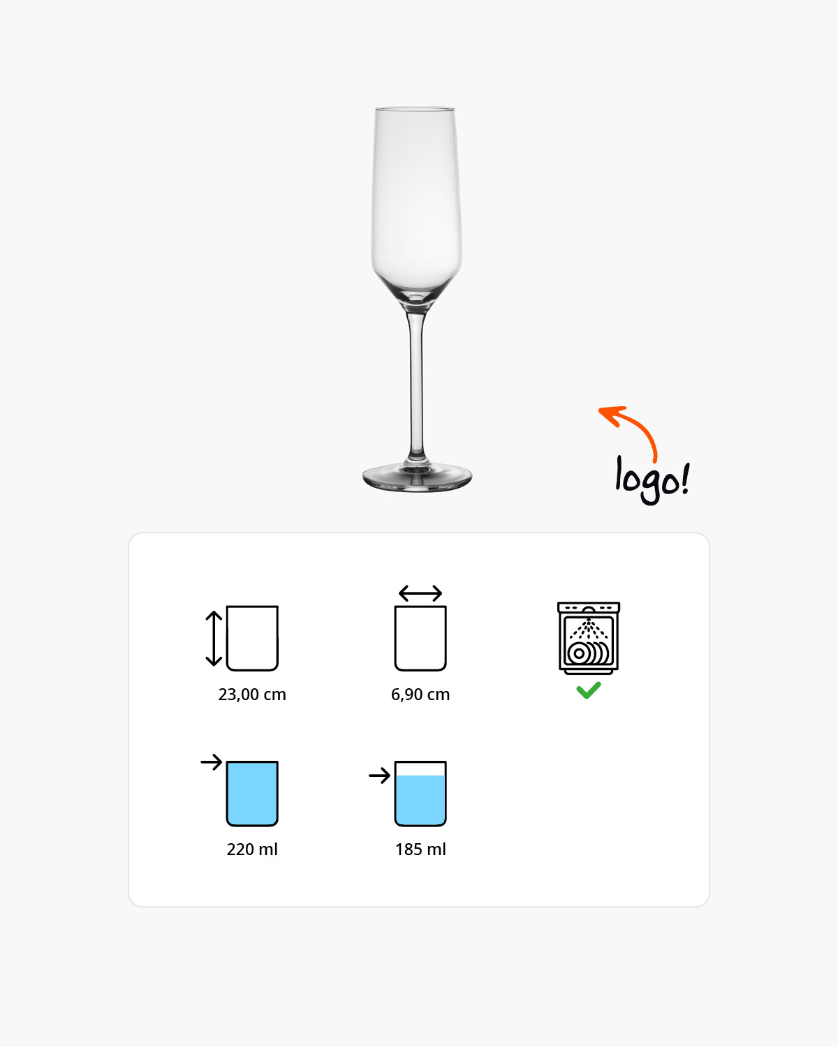 Carrie champagneglas 220 ml Bedrukt of Lasergravure  of Gravurelook  sfeerfoto 1