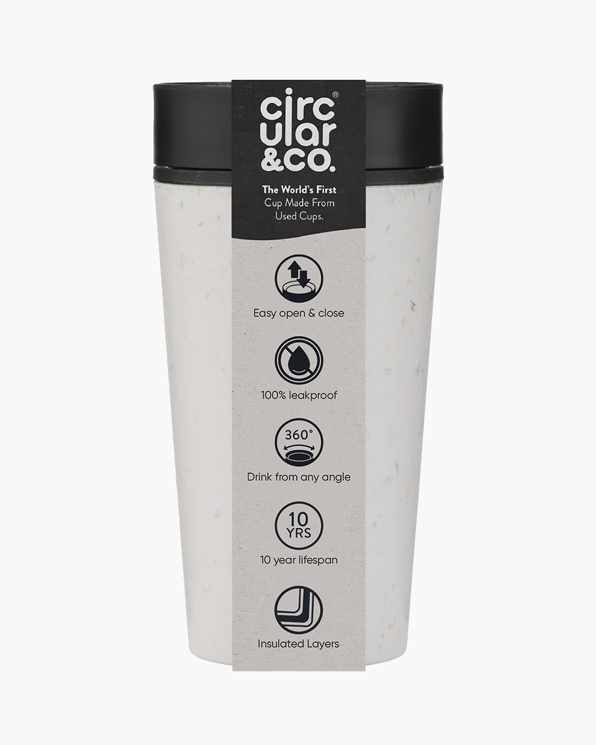 Circular&Co Coffee reisbeker wit 340 ml Bedrukt (full color) sfeerfoto 1