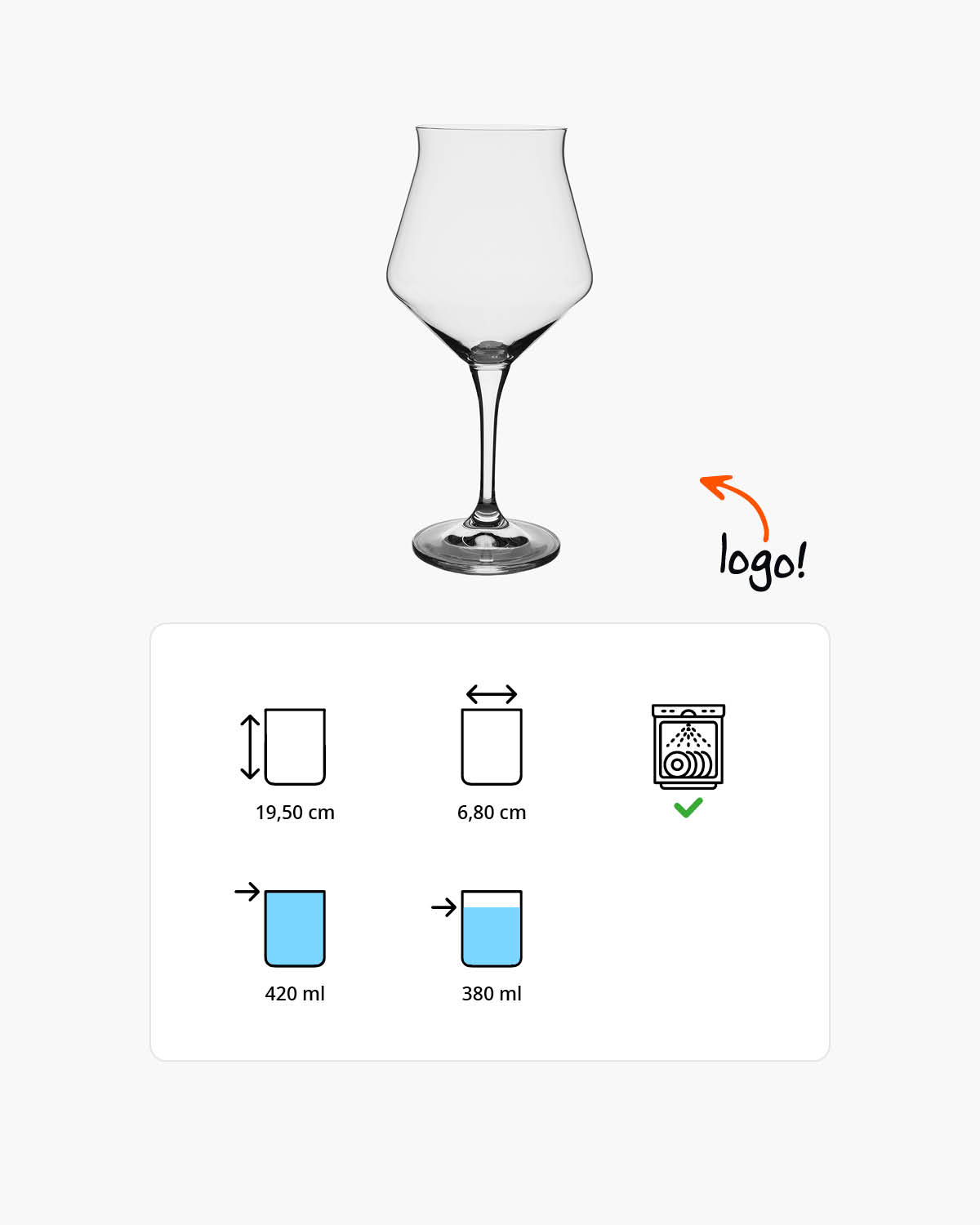 Curt bierglas 420 ml Bedrukt of Lasergravure  of Gravurelook  sfeerfoto 1