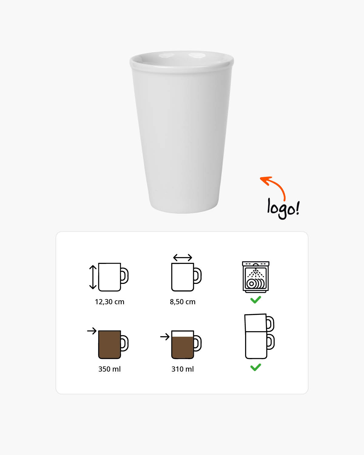 Future koffiebeker porselein 350 ml (12 oz) Bedrukt sfeerfoto 1
