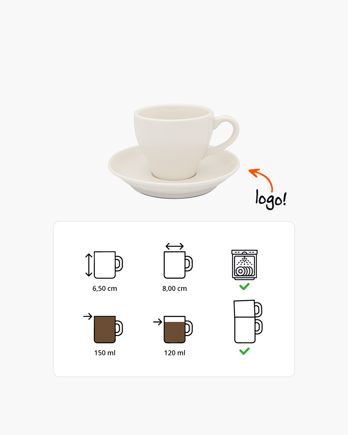 Georgia kop en schotel 150 ml Bedrukt sfeerfoto 1
