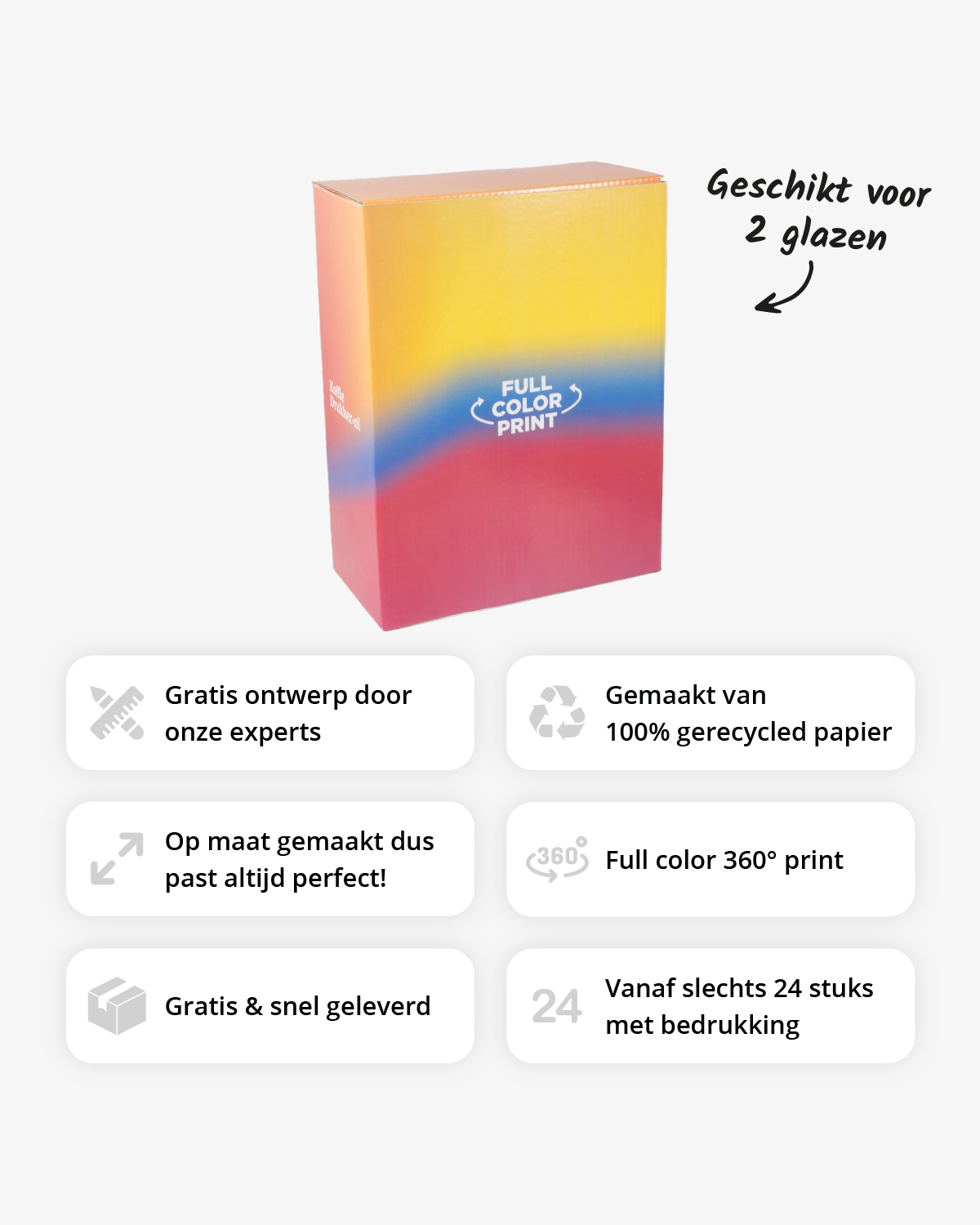 Geschenkdoos voor 2 glazen Bedrukt (full color) sfeerfoto 2