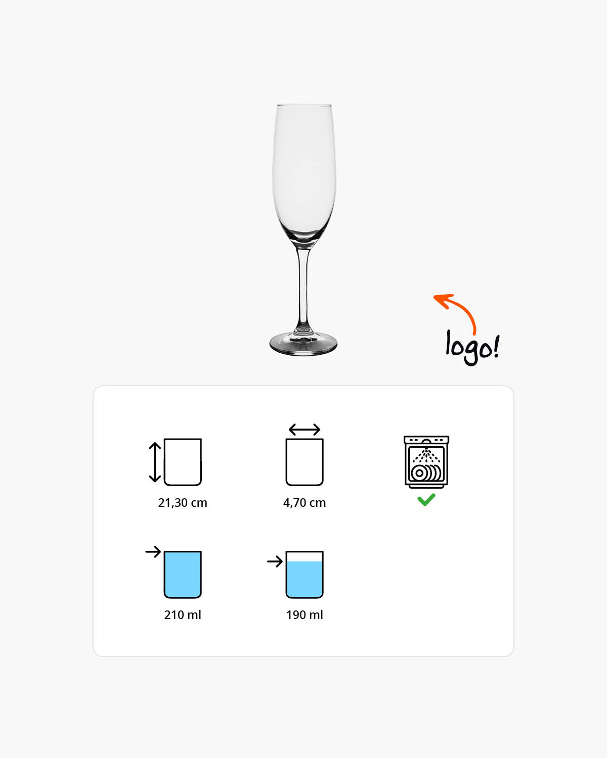 Hawaii champagneglas 210 ml Bedrukt of Lasergravure  of Gravurelook  sfeerfoto 1