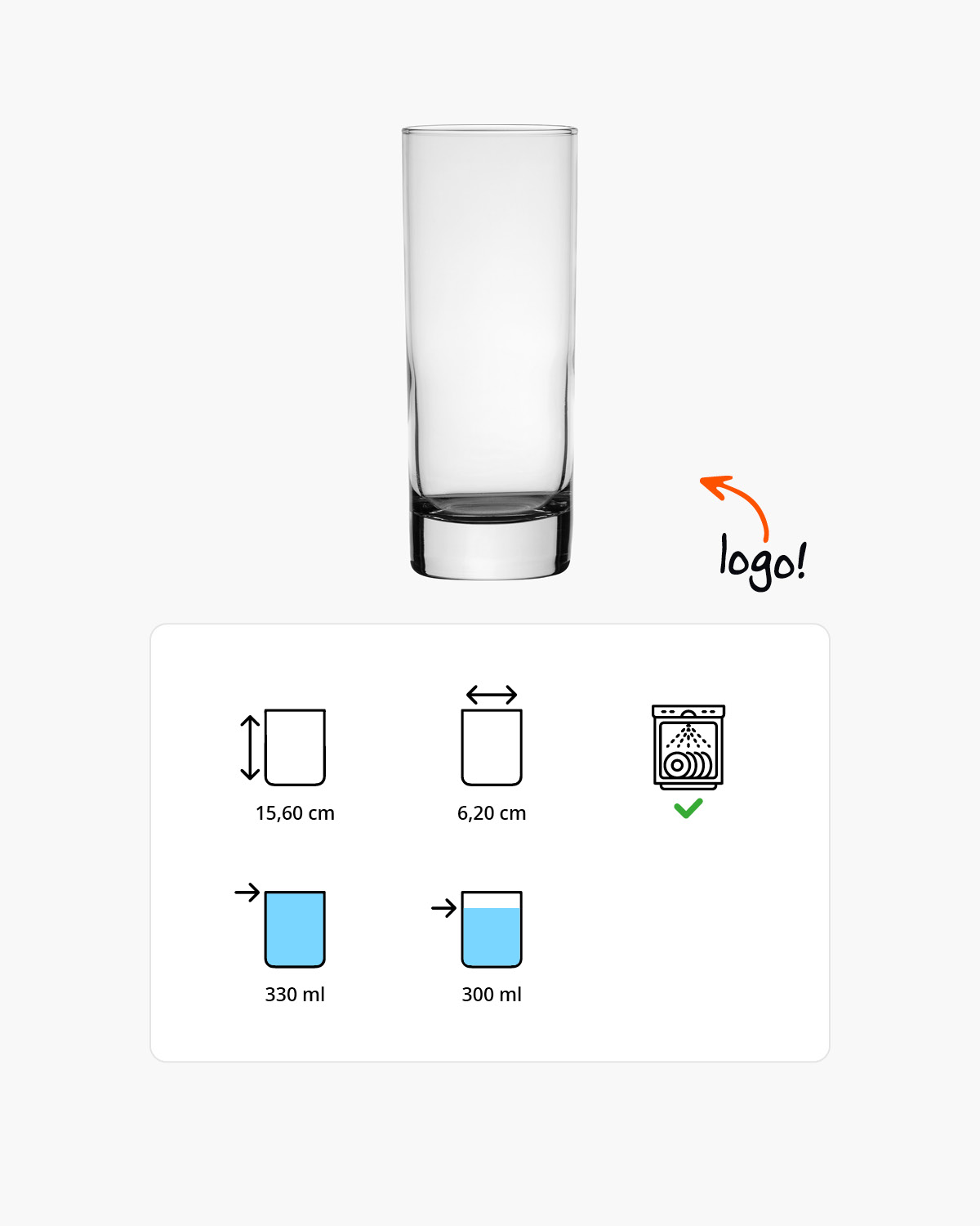 Island longdrinkglas 330 ml Bedrukt of Lasergravure  of Gravurelook  sfeerfoto 1