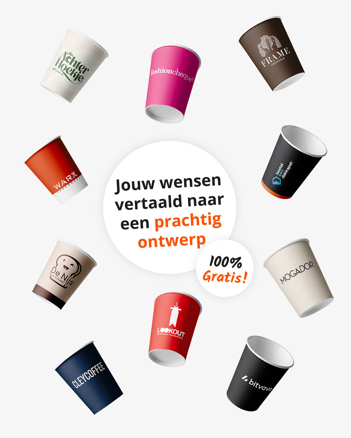 Koffiebekers dubbelwandig 12 oz (350 ml) Bedrukt (full color) sfeerfoto 1