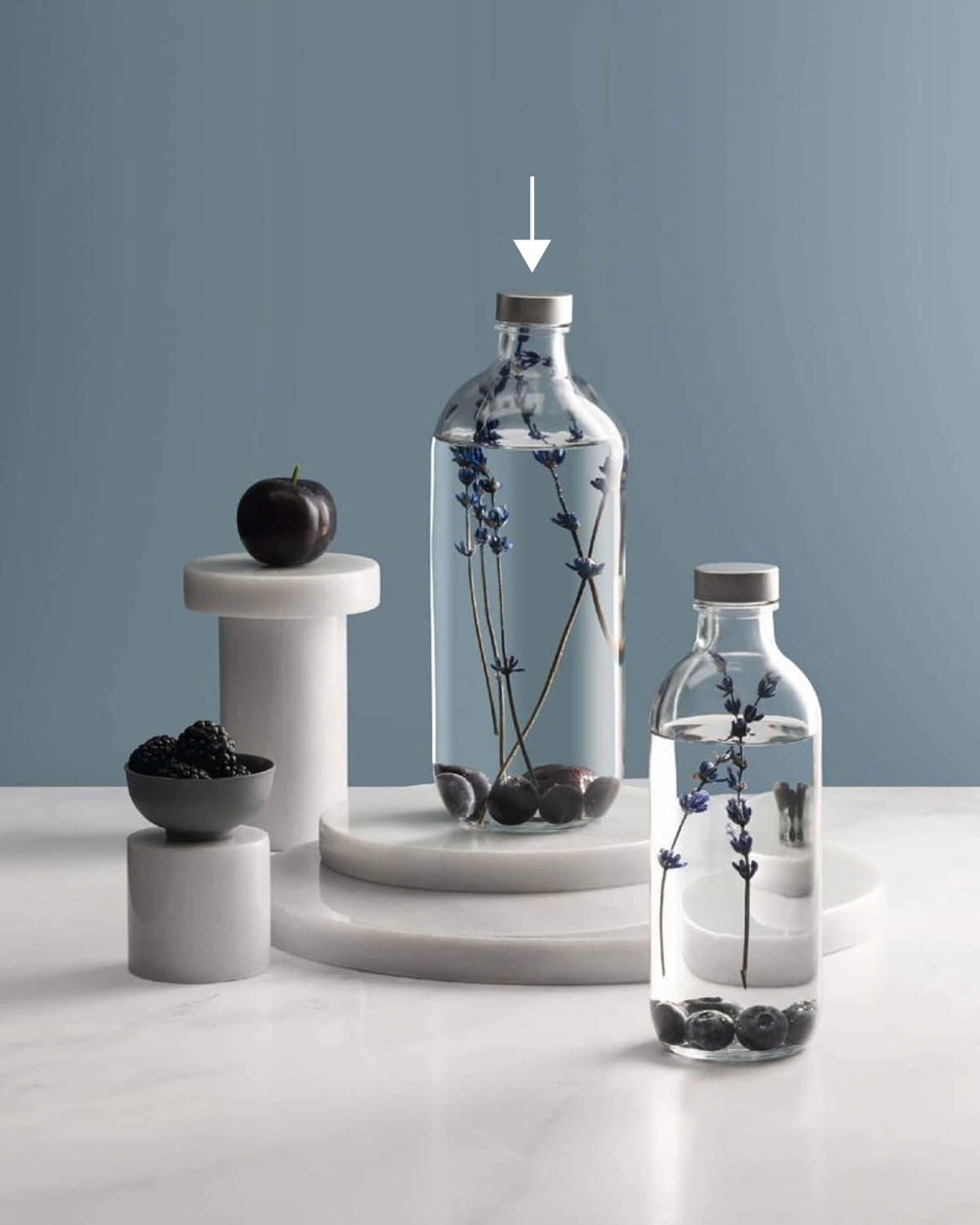 Iko fles met dop 1,1 l Bedrukt of Lasergravure  of Gravurelook  sfeerfoto 1