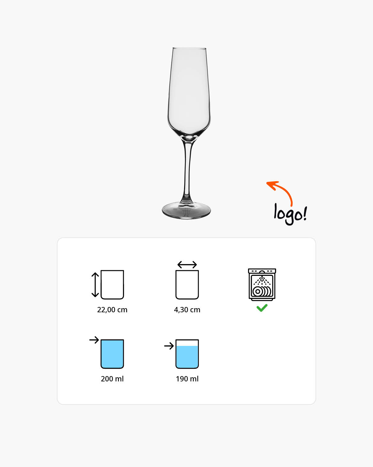 Mencia champagneglas 200 ml Bedrukt of Lasergravure  of Gravurelook  sfeerfoto 1