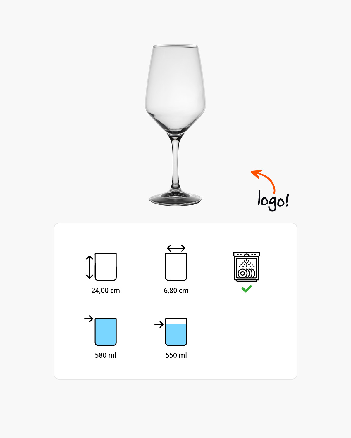Mencia wijnglas 580 ml Bedrukt of Lasergravure  of Gravurelook  sfeerfoto 1