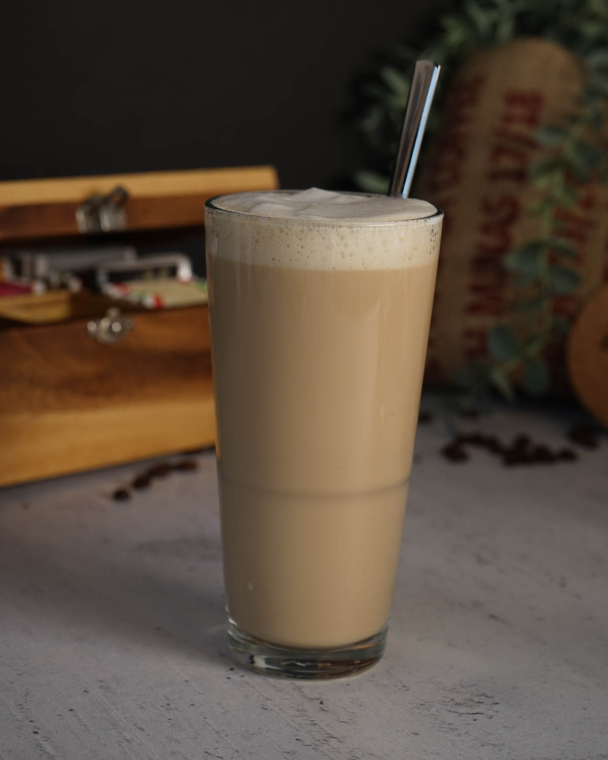 Milou latte macchiatoglas 370 ml Bedrukt of Lasergravure  of Gravurelook  sfeerfoto 2