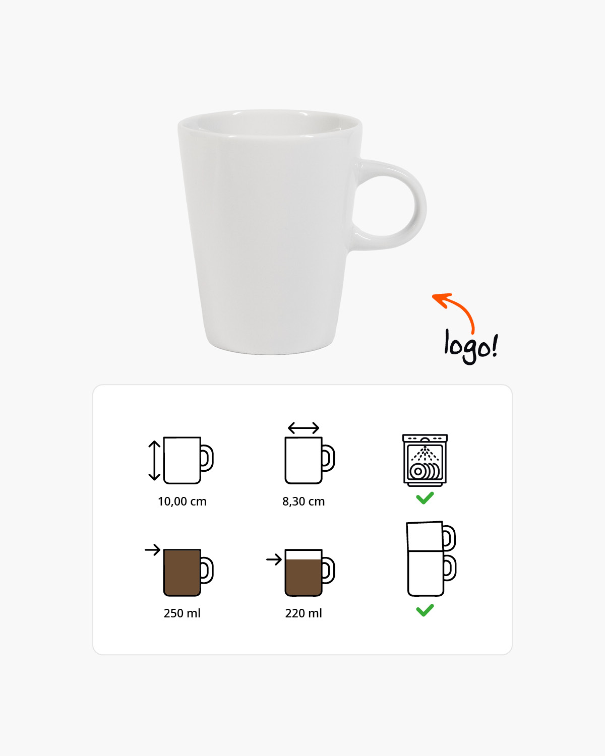 Nice mok 250 ml Bedrukt sfeerfoto 1
