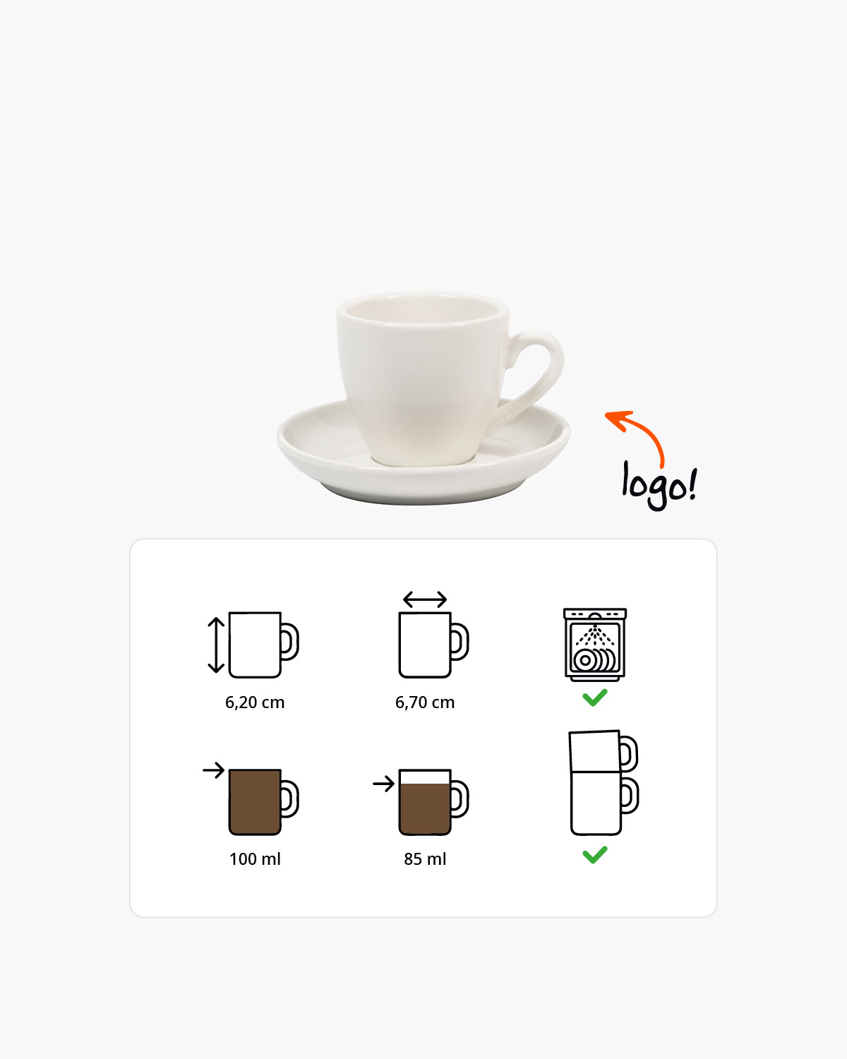 Palmer Robusta kop en schotel 100 ml Bedrukt sfeerfoto 2
