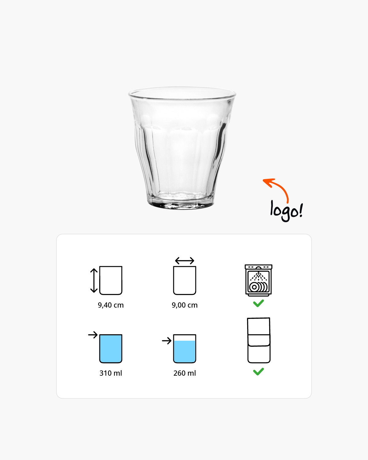 Picardie tumbler 310 ml Bedrukt of Lasergravure  of Gravurelook  sfeerfoto 2