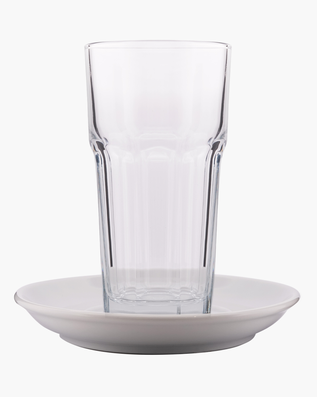 Texas latte macchiatoglas hoog met schotel 285 ml Transparant Bedrukt of Lasergravure  of Gravurelook 