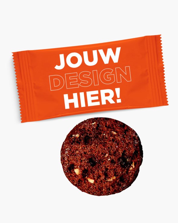 Chocolade hazelnootkoekjes biologisch 7 g Bedrukt (full color)