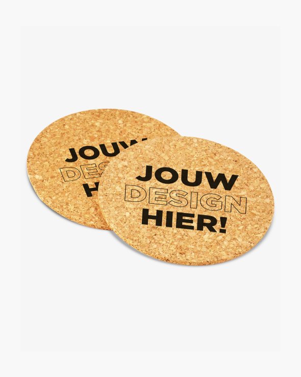 Onderzetters van kurk rond Ø 10 cm Bedrukt (1 kleur)
